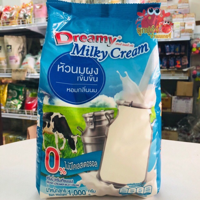 ภาพสินค้านมผงเข้มข้น นมผง นมผงดรีมมี่ สำหรับเครื่องดื่ม เบเกอรี่ ไอศครีม ตรา dreamy milky cream บรรจุ 1,000 กรัม จากร้าน lukpooja บน Shopee ภาพที่ 2