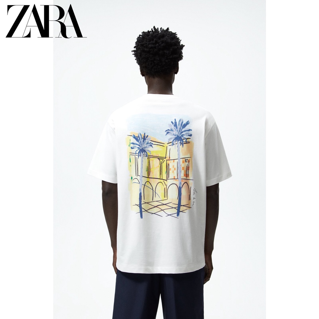 zara-ใหม่-เสื้อยืด-ลายสก๊อต-สําหรับผู้ชาย-0962300-251