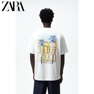 Zara ใหม่ เสื้อยืด ลายสก๊อต สําหรับผู้ชาย 0962300 251