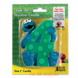 Sesame Street Elmo Number 4 Birthday Cake Candle เทียนแฟนซี เทียนวันเกิด ครบ4ปี