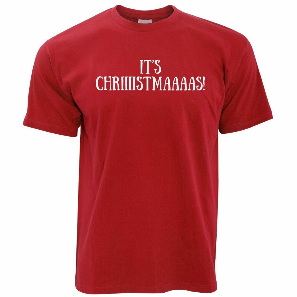 เสื้อยืด-ผ้าฝ้าย-100-พิมพ์ลาย-its-christmas-เสื้อยืด-พิมพ์ลายกราฟิก-slogan-parody-santa-elf-joke-เทศกาล