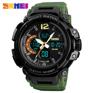 สินค้า [แท้ 100%] SKMEI 1343 นาฬิกาข้อมือผู้ชาย กันน้ำ ใส่ว่ายน้ำได้ มัลติฟังชั่น สายเรซิน รุ่น SK1343