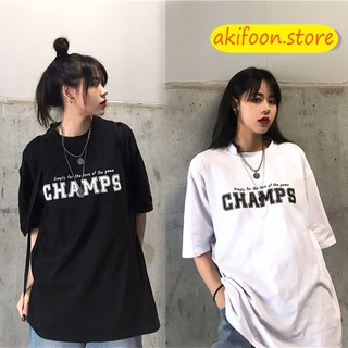 AKIFOON 🌷พร้อมส่ง🌷2315&amp; เสื้อโอเวอร์ไซส์แขนสั้นสีขาว เสื้อโอเวอร์ไซส์ เสื้อ ผญแฟชั่น คอกลมแขนสั้นลายการ์ตูน