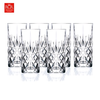 RCR Melodia Highball tumbler 360 ml (6 ใบ) แก้วน้ำ ไฮบอล แก้วคริสตัล แก้วน้ำหรู