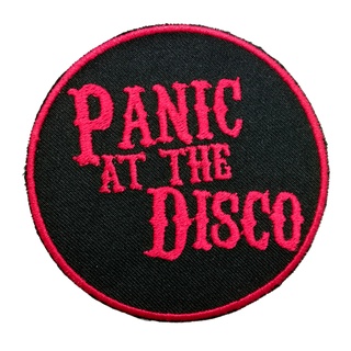 Panic At The Disco ตัวรีดติดเสื้อ หมวก กระเป๋า แจ๊คเก็ตยีนส์ Hipster Embroidered Iron on Patch  DIY
