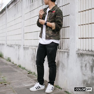 Coloroff - เสื้อแจ็คเก็ตยีนส์ JACKET ลายทหาร