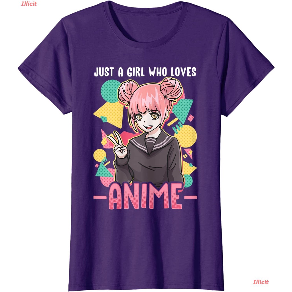 เสื้อยืดผู้ชายและผู้หญิง-anime-shirts-for-girls-women-just-a-girl-who-loves-anime-t-shirt-short-sleeve-t-shirts