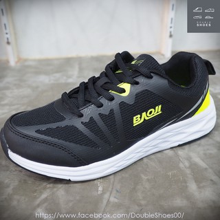 รองเท้าวิ่ง รองเท้าผ้าใบหญิง BAOJI รุ่น BJW299 สีดำเขียว ไซส์ 37-41
