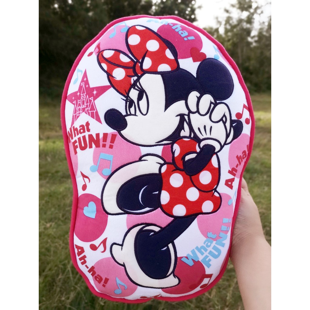 มิกกี้มินนี่หมอน-ลายหน้า-หลัง-ใหม่-ป้ายกระดาษครบ-mickey-minnie-mouse-disney-ลิขสิทธิ์แท้-สินค้ามือสองญี่ปุ่น