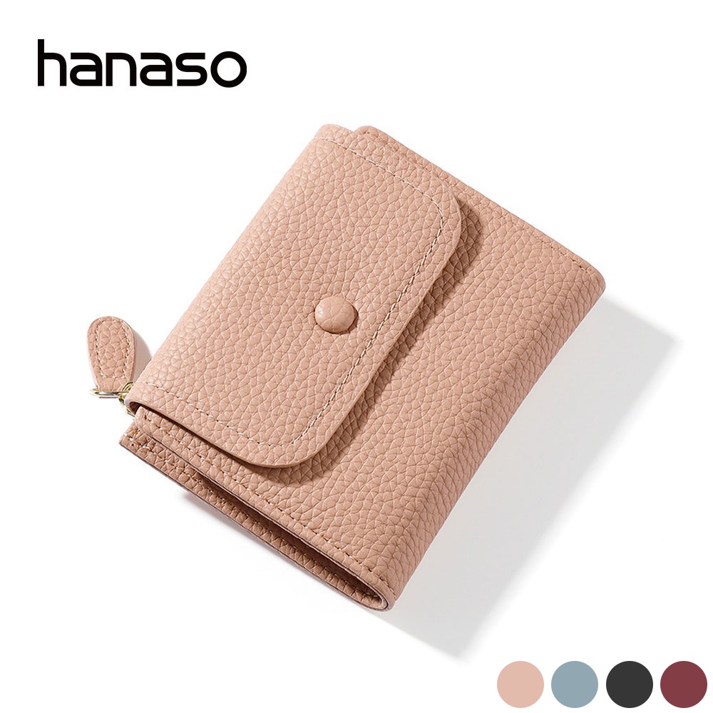 ภาพหน้าปกสินค้าHanaso กระเป๋าตังผญ กระเป๋าใส่บัตร กระเป๋าสตางค์สั้น wallet woman หนังนิ่ม งานสวยหรูมาก กระทัดรัด มีให้เลือกหลายสี