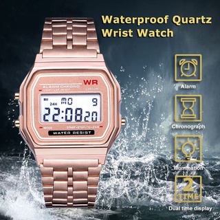 ภาพขนาดย่อของภาพหน้าปกสินค้านาฬิกาดิจิตอล นาฬิกาแฟชั่น นาฬิกาข้อมือ ผู้หญิง สายสแตนเลส จากร้าน refm5bx_wk บน Shopee ภาพที่ 6