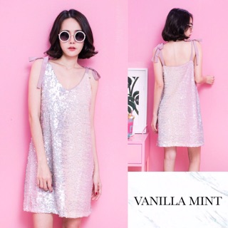 Vanilla Mint Shiny Dress