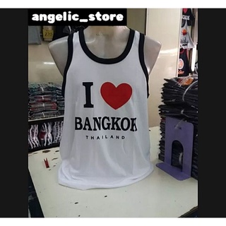 ✨เสื้อกล้ามสรีนลาย I LOVE BANGKOK เป็นผ้าCotton100% ผ้านิ่มยืดหยุ่นใส่สบายมี3สี 5ไซส์ F, M, L, XL, XXL✨