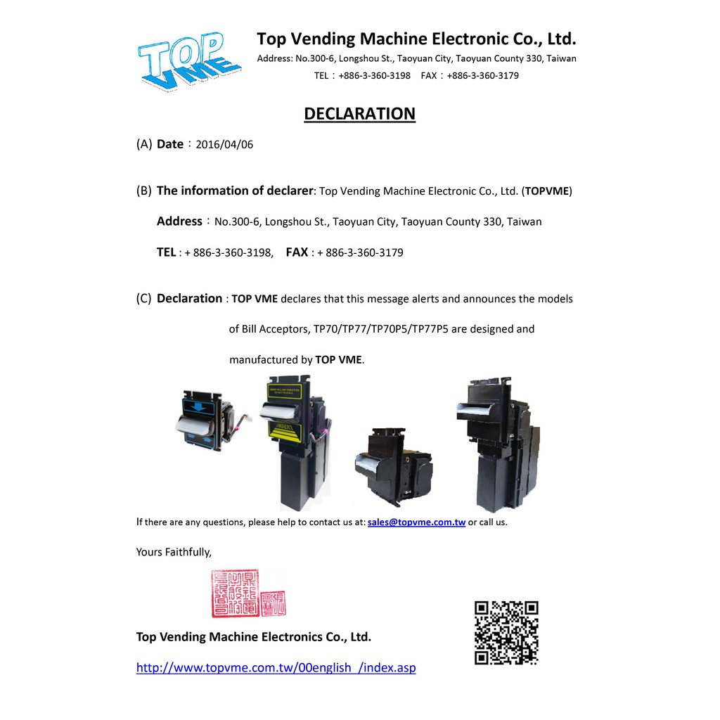 ภาพหน้าปกสินค้าTP77PB Bill Acceptor รุ่น TOP สุดมี ccTalk เครื่องรับธนบัตร รองรับการเชื่อมต่อแบบ Pulse / RS-232 / CCTALK / ICT protocol จากร้าน omeechao บน Shopee