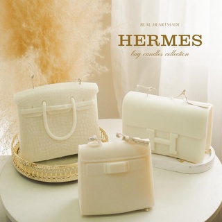 เทียนหอมกระเป๋า Hermes(รวม) สวยอลังการมากก เทียนหอมตกแต่งบ้าน ไร้ควัน ไม่ผสมพาราฟิน เทียนหอมไขถั่วเหลือง เทียนหอมของขวัญ