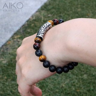 The Strongest กำไลหินแท้ (Three Tiger Eye/ Matte Black Onyx)