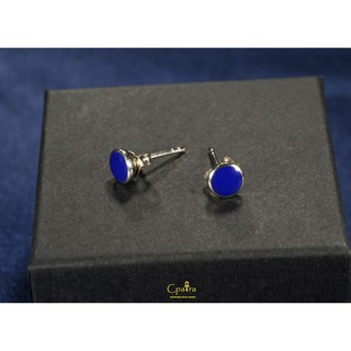 ต่างหูเงินแท้925  lapis lazuli ลาพิส ลาซูลี่  5 mm. เก็บปลายทางได้ค่ะ