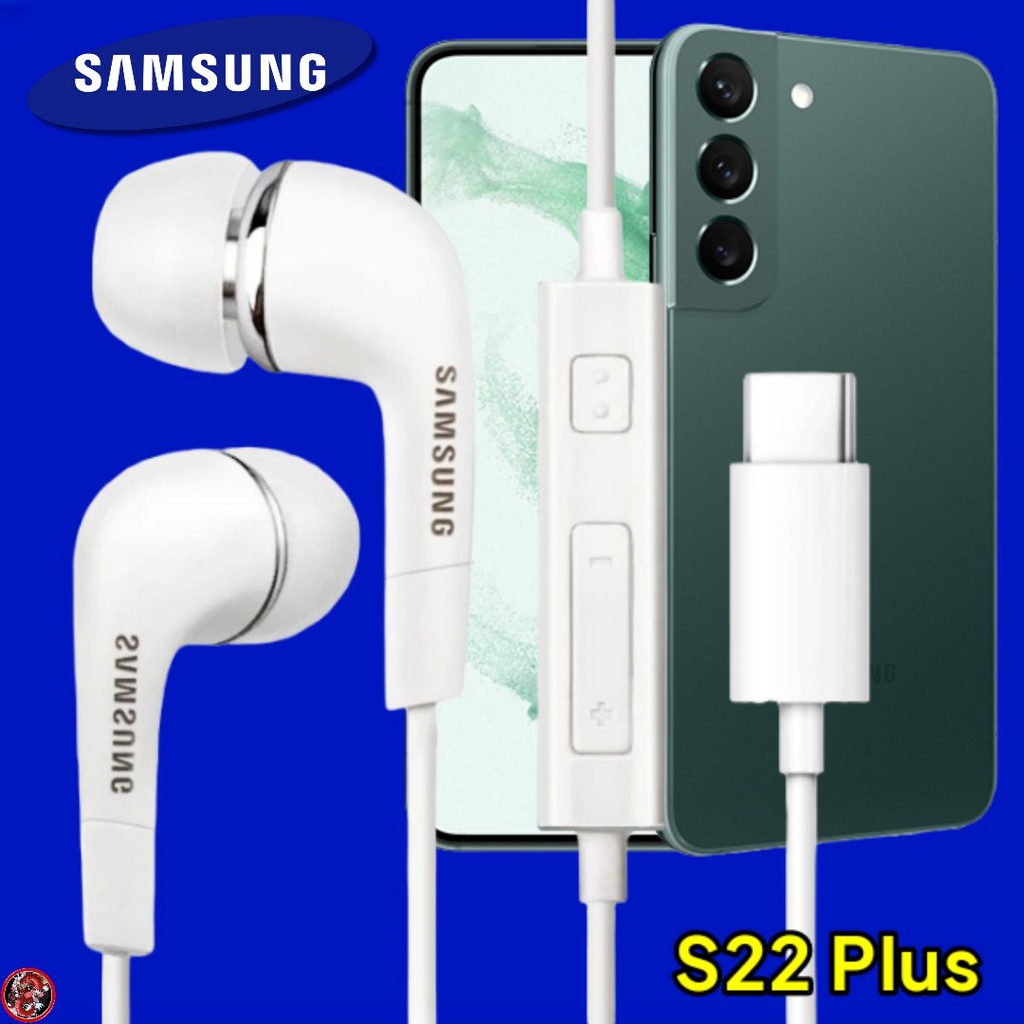 หูฟัง-สมอลทอล์คแท้-type-c-samsung-galaxy-s22-plus-เสียงดี-เบสหนัก-เล่นเพลง-หยุด-เลื่อนเพลง-ปรับระดับเสียง-รับ-วางสาย