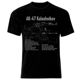 [100% Cotton] เสื้อยืดคอกลม ผ้าฝ้าย พิมพ์ลายอาวุธ USSR AK-47 Kalashnikov Russia สําหรับผู้ชาย