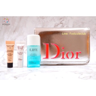 Dior Beauty Trousse Pouch Travel Gift Set / ชุดเซต เมคอัพ,ทำความสะอาด และ บำรุง รวม 3 ชิ้นขนาดพกพา