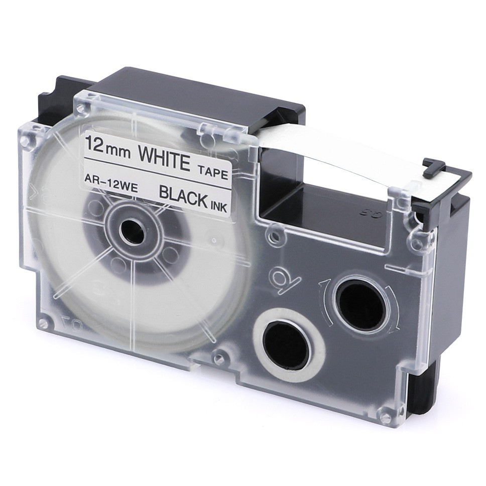 5pcs-12mm-xr12we-compatible-casio-label-tape-black-on-white