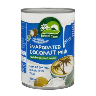 สินค้า Nature\'s Charm - Evaporated Coconut Milk (นมข้นจืด นมมะพร้าวข้นจืด กะทิข้นจืด นมข้นจืดเจ)