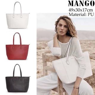 กระเป๋าสะพายไหล่ Mango หนังสุดหรู ยี่ห้อ MANGO Shopper bag แท้