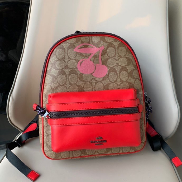 coach-78254-cherry-78252-กระเป๋าเป้พิมพ์ลายสตรอเบอร์รี่