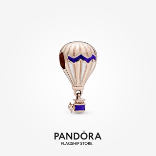 Pandora จี้ลูกโป่งลมร้อน รูปดอกกุหลาบ สีฟ้า สําหรับของขวัญวันเกิดผู้หญิง p825