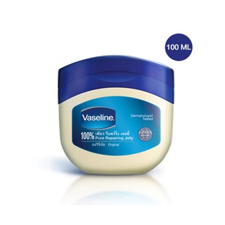 Vaseline Pure Jelly Original 100ml ปกป้องและกักเก็บความชุ่มชื่น ช่วยฟื้นบำรุงผิวแห้ง จากเจลลี่บริสุทธิ์ 100%