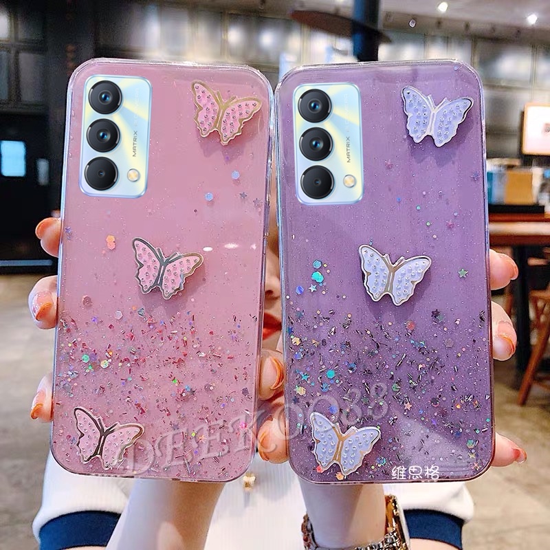 เคสโทรศัพท์-realme-gt-master-edition-realme-gt-casing-solid-glitter-diamond-butterfly-luxury-เคส-realmegt-me-transparent-star-bling-case