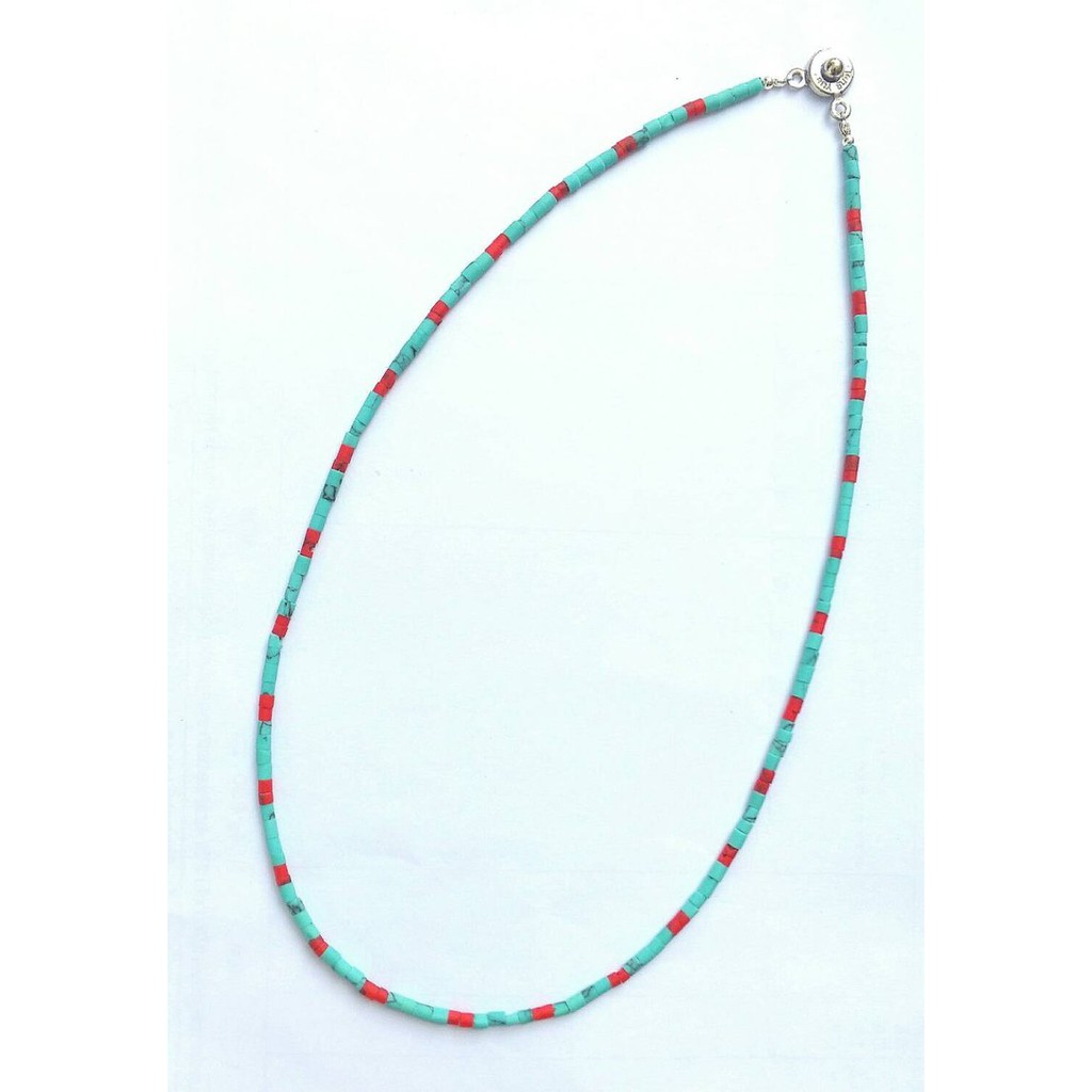 สร้อยคอหินเทอร์คอยส์-ปะการังแท้-แฮนเมด-turquoise-coral