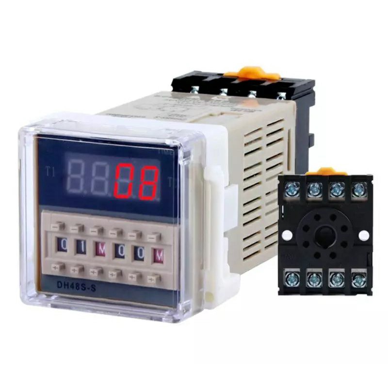 DH48S-S DH48S 0.1 วินาที - 990 h AC 220 โวลต์ 12vdc 24vdc ซ็อกเก็ตฐาน ...