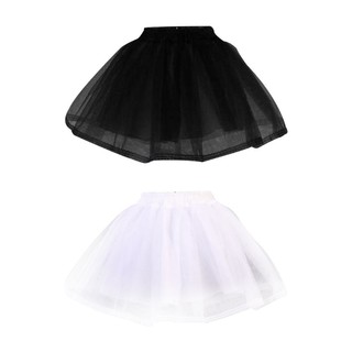 ❤❤ Women Girls Double Layers Solid Color Short Tulle Petticoats Elastic