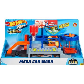 Hot Wheels City Mega Car Wash Connectable Play Set รางรถ ฮอตวิล ของเล่น รถเปลื่ยนสี รุ่น FTB66