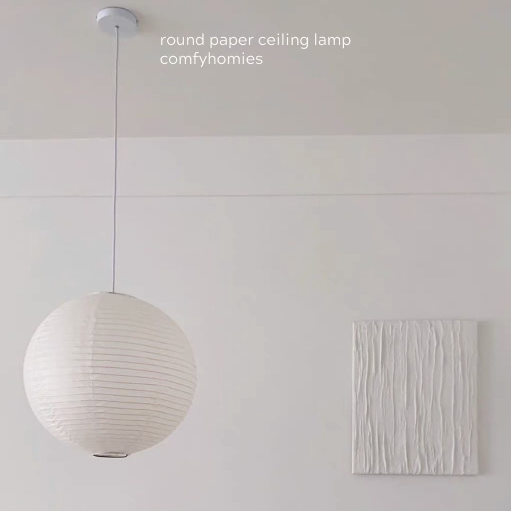 โค้ดcomfy45-ลด45-พร้อมส่ง40cm-โคมไฟห้อยผนังทรงกลม-round-paper-ceiling-lamp-comfyhomies