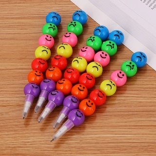 เช็ครีวิวสินค้าดินสอหน้ายิ้ม สีดินสอเปลี่ยนใส้ ทรงกลมหลากสีสันน่ารัก Candied haws pen