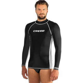 CRESSI RASH GUARD MAN UV SUN PROTECTION -BLACK LONG SLEEVES -เสื้อแขนยาวผู้ชายสำหรับกีฬาทางน้ำ