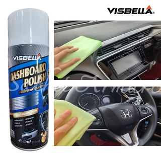 สเปร์ยเคลือบเงาคอนโซลรถยนต์ เบาะหนัง พลาสติก ไม้ Visbella Dashboard Polish 450 ml.