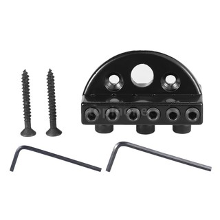 E*M 6-string Headless Electric Guitar String Locking Nut Set with 2 Wrench 2 Screw Black