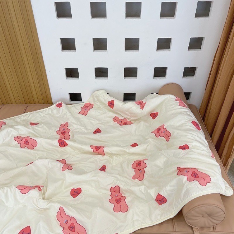 พร้อมส่ง-ผ้าห่ม-ผ้านวม-ลายกระต่าย-น่ารักมากๆ-สไตล์เกาหลี-เหมาะสำหรับคลุมตัว-แต่งห้อง-เพิ่มสีสันให้ห้องนอน
