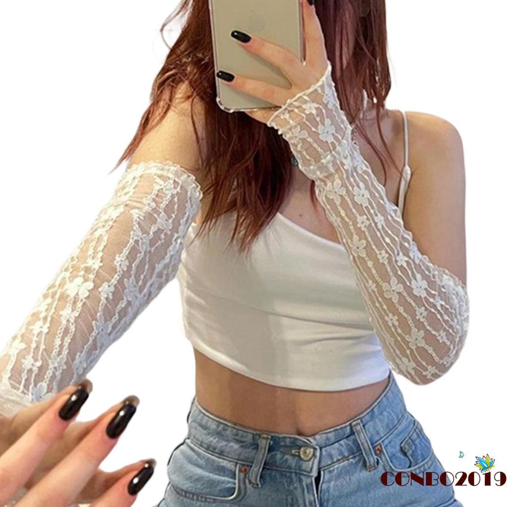 hgm-women-s-sling-tank-tops-v-neck-spaghetti-strap-solid-color-slim-fit-summer-crop-camisole-a-pair-of-lace-sleeves