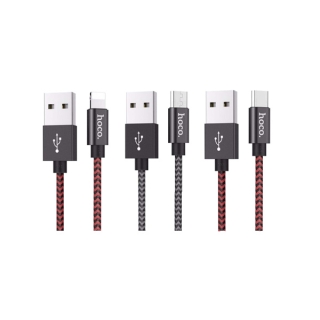 HOCO X14 MAX สายชาร์จถัก ชาร์จดี จ่ายไฟเต็ม 3A Max ยาว1เมตร และ 2เมตร สำหรับ For-iOS / Micro USB / Type C สายชาร์จ hc1