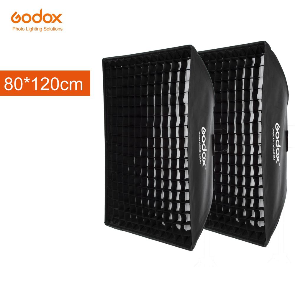 2PCS Godox 32"x 47" 80 x 120cm Honeycomb Grid Softbox with Bowens Mount for Studio Strobe Flash Light AD600BM DE300