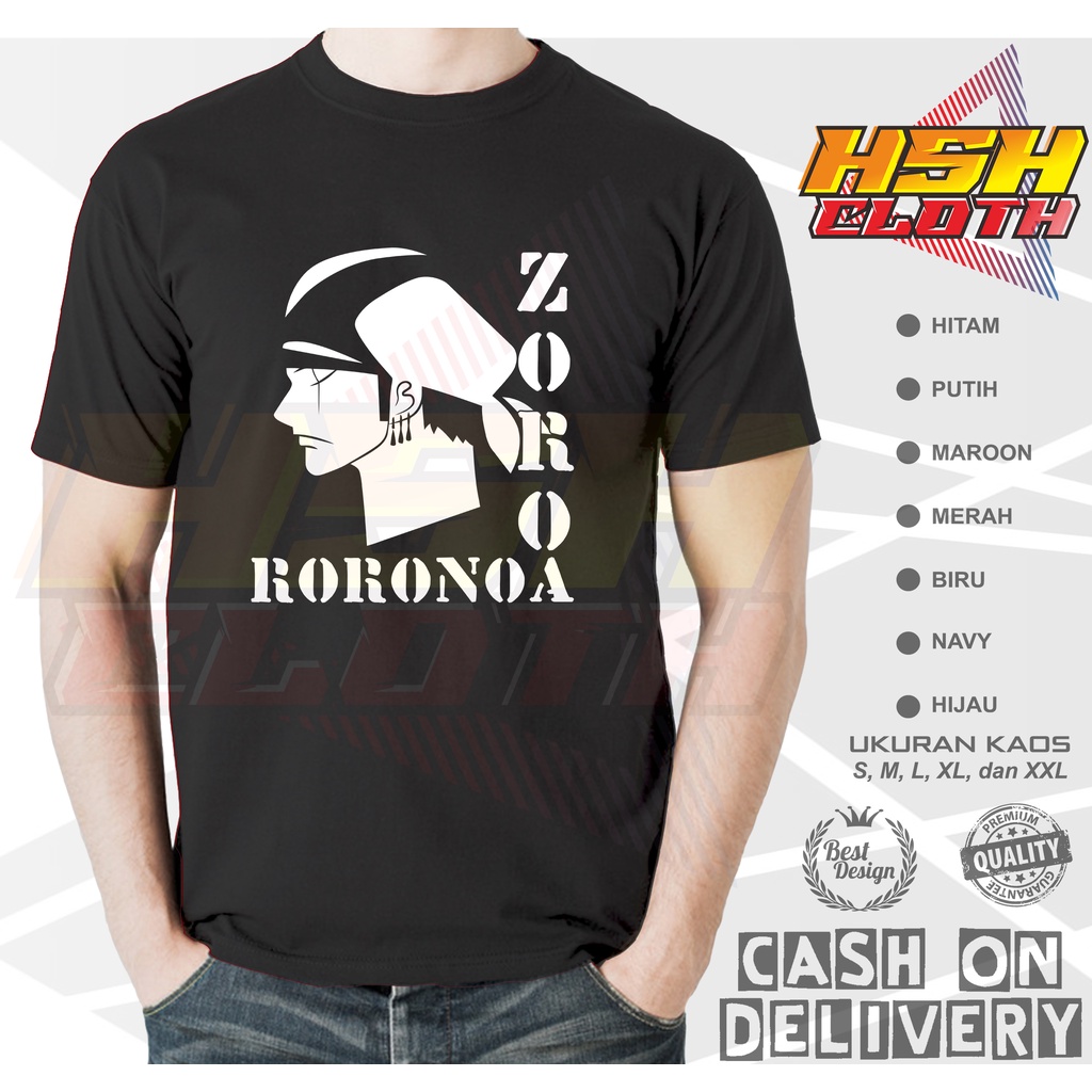 เสื้อยืด-พิมพ์ลาย-roronoa-zoro-silhouette-one-piece-distro