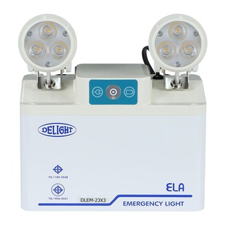 EMERGENCY LIGHT DELIGHT DLEM-23X3 2X3W WHITE ไฟฉุกเฉิน LED DELIGHT DLEM-23x3 2x3 วัตต์ สีขาว ไฟฉุกเฉิน ไฟฉายและไฟฉุกเฉิน