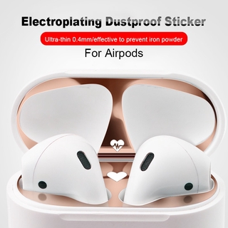 Metal Dust Guard Sticker for Airpods 2 1 Skin Protective Sticker for Apple Airpods Earphone Charging box Case Cover Shell Skin