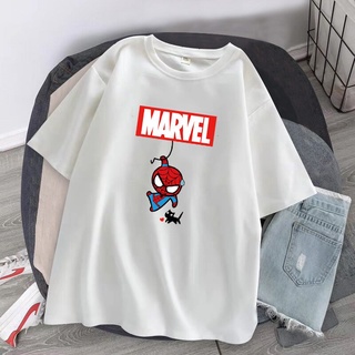 เสื้อยืดโอเวอร์ไซส์เสื้อยืด พิมพ์ลาย Disney Marvel Spiderman สําหรับผู้ชายS-3XL