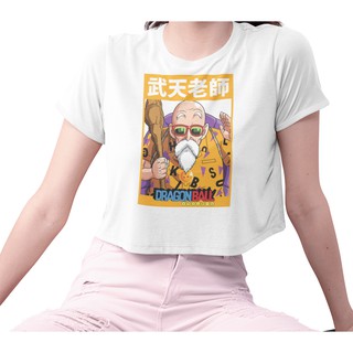 เสื้อยืดครอปทอป ลาย ผู้เฒ่าเต่า Master Roshi T-shirt ดราก้อนบอล Dragon Ball  สวยใส่สบายแบรนด์ Khepri 100% cotton comb