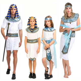 สินค้า ชุดคอสเพลย์ อียิปต์ ฟาโรห์ คิง ราชินีอียิปต์ สไตล์โบราณ สําหรับผู้ใหญ่ และเด็ก